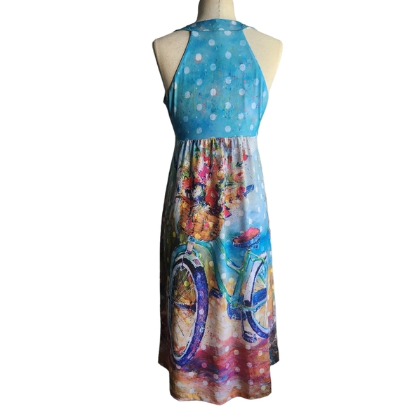 Leoma Lovegrove Bicycle Print "Art to Wear" Dress Size Small - Picture 8 of 16